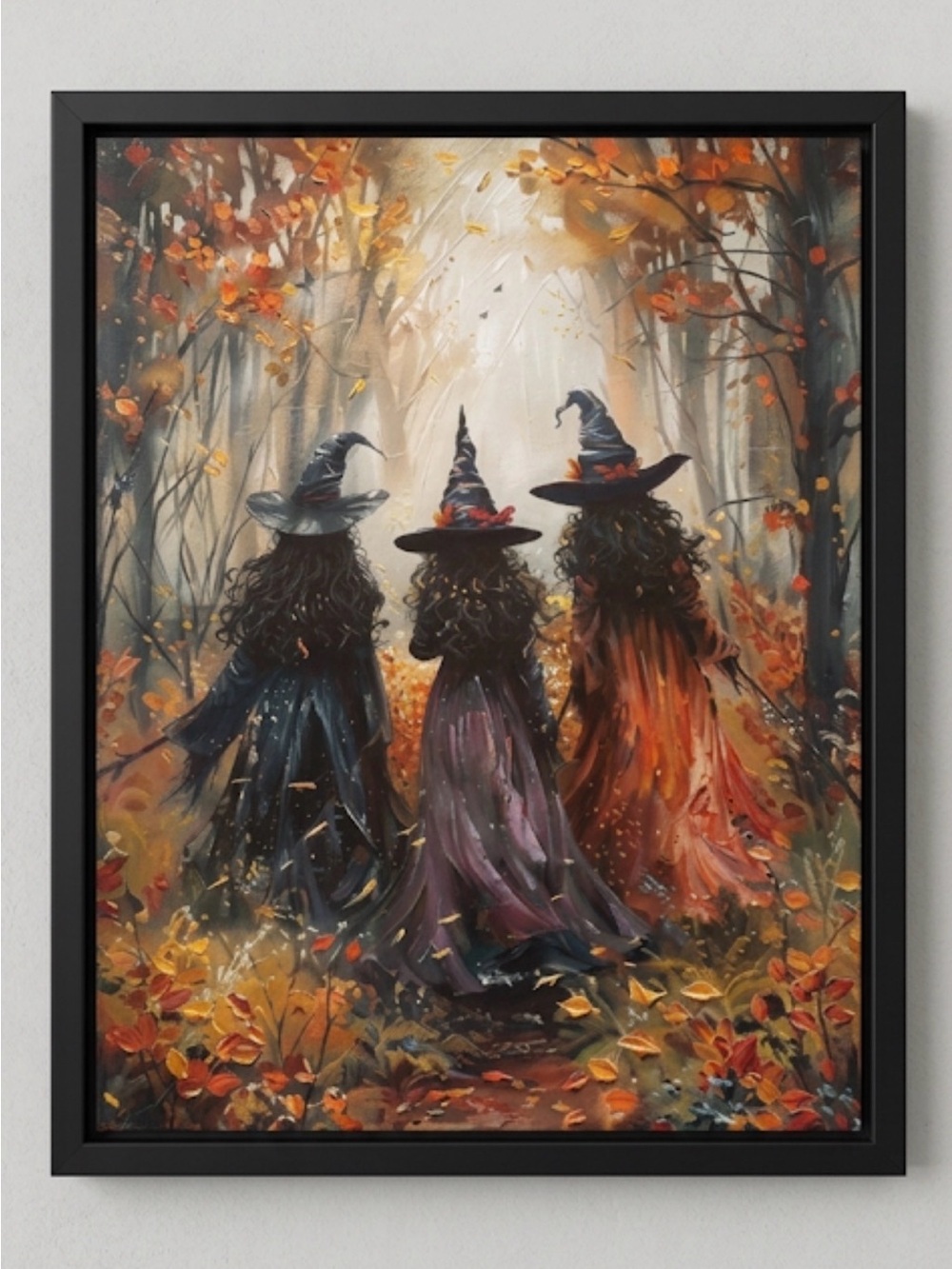 Three Witches in the Woods 8x10” framed print
